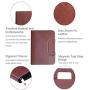 Zipper Portfolio, BESTWYA Briefcase Style Organizer Folder with Handles Zippered Closure Removable Calculator & Notebook Bonus Ballpoint Pen (Brown)