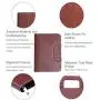 Zipper Portfolio, BESTWYA Briefcase Style Organizer Folder with Handles Zippered Closure Removable Calculator & Notebook Bonus Ballpoint Pen (Brown)