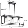 Kitchen Island Lighting Fixture Hanging Farmhouse Black 3 Light Modern Pendant Lighting Contemporary Chandeliers with Glass Shade for Living Dining Room Bedroom Kitchen Island