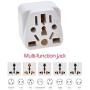 (2PACK) US Travel Plug Adapter,EU/UK/AU/IN/CN/JP/Asia/Italy/Brazil to USA Type B, 3 Prong Grounded USA Wall Plug, EU to US Travel Adaptor and Converter,white