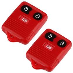 Key Fob fits 1998-2016 Ford Lincoln Mercury Mazda Keyless Entry Remote (Red), Set of 2