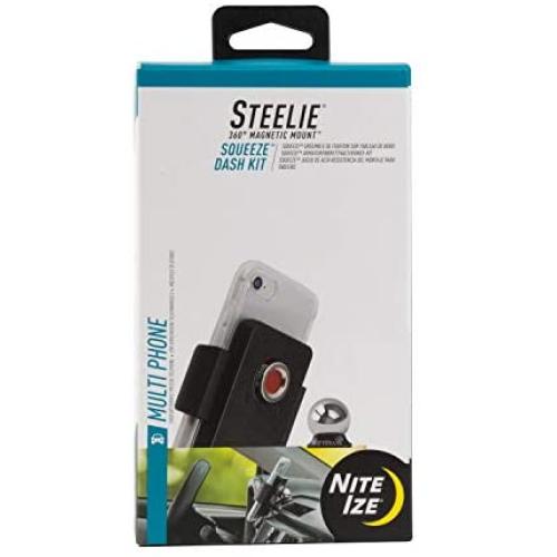 Nite Ize Steelie Squeeze Dash Kit, Universal Dashboard Magnetic Car Mount Holder, Compatible with MagSafe iPhone 12 Pro Max/Mini/Galaxy/Edge/Google Pixel and More