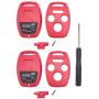 Horande Red 3+1 Buttons Keyless Entry Key Fob Cover fit for Honda 2003-2011 Accord 2005-2006 CR-V Ridgeline Civic Pilot Replacement Key Fob Shell (2PCS)