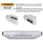 Awoco RH-R06 Rectangle Vent 6'' High Stainless Steel Under Cabinet 4 Speeds 900CFM Range Hood with LED Lights (36''W Rectangle Vent)