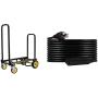 Rock-N-Roller R2RT (Micro) 8-in-1 Folding Multi-Cart/Hand Truck/Dolly/Platform Cart/26'' to 39'' Telescoping Frame/350 lbs, Black & UltraPro, Black, GE 25 ft Extension, 3 Outlet, 25 ft, 25 Ft