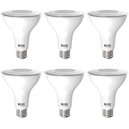 Sunco Lighting 6 Pack PAR30 LED Bulb, Dusk-to-Dawn Photocell Sensor, 11W=75W, 4000K Cool White, 850 LM, Waterproof, Auto On/Off Outdoor Security Spotlight - UL