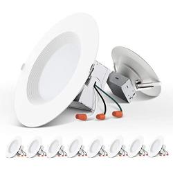 Freelicht 10 Pack 5/6 Inch Slim LED Downlight with Junction Box, 15W=110W, 1200 LM, Dimmable, 4000K Cool White Recessed Lighting, Simple Retrofit Installation - ETL