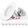 Freelicht 10 Pack 5/6 Inch Slim LED Downlight with Junction Box, 15W=110W, 1200 LM, Dimmable, 4000K Cool White Recessed Lighting, Simple Retrofit Installation - ETL