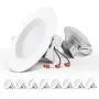 Freelicht 10 Pack 5/6 Inch Slim LED Downlight with Junction Box, 15W=110W, 1200 LM, Dimmable, 4000K Cool White Recessed Lighting, Simple Retrofit Installation - ETL