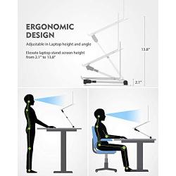 Nulaxy Laptop Stand, Ergonomic Sit to Stand Laptop Holder Convertor, Adjustable Height from 2.1'' to 13.8'', Supports up to 22lbs, Compatible with MacBook, All Laptops Tablets 11-17'' - Silver
