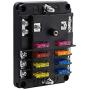 BlueFire 6 Way Blade Fuse Box Fuse Block Standard Circuit Fuse Holder with LED Light Indication & Protection Cover for Car Boat Marine Truck Vehicle SUV Yacht RV