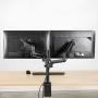 VIVO Dual Monitor Arm Mount for 17 to 32 inch Screens - Pneumatic Height Adjustment, Full Articulating Tilt, Swivel, Heavy Duty VESA Stand with Desk C-clamp and Grommet Option STAND-V002K