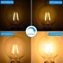 Energetic Lighting Dimmable LED Edison Light Bulb, G25 Globe Shape, Clear Glass, 60W Equivalent, 2700K Soft White, G80 Christmas Light, E26 Standard Base, UL Listed, 6-Pack