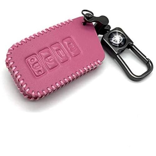 ROMASO Key Fob Cover fit for Lexus,Smart Key Fob Case Cover for Lexus ES350 GS300 GS350 GS430 GS450h ISC IS250 IS350 LS460 LS600h RX350 RX300 GX470 GX460,Leather Key Fob Shell,Pink