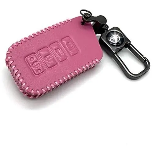ROMASO Key Fob Cover fit for Lexus,Smart Key Fob Case Cover for Lexus ES350 GS300 GS350 GS430 GS450h ISC IS250 IS350 LS460 LS600h RX350 RX300 GX470 GX460,Leather Key Fob Shell,Pink