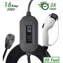 PRIMECOM Level 2 Electric Vehicle (EV) Charger (220V / 240Volt, 16Amp) Portable EVSE Smart Electric Car Charger, 30 Feet (14-30P Charger)