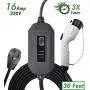 PRIMECOM Level 2 Electric Vehicle (EV) Charger (220V / 240Volt, 16Amp) Portable EVSE Smart Electric Car Charger, 30 Feet (14-30P Charger)