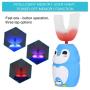 U Shaped Head Toothbrush, Soft Silica Gel Brush Head Children Automatic Sonic Electronic Toothbrush Cartoon Toothbrush Kids Toddlers (Mousse 60ml)(Blue)