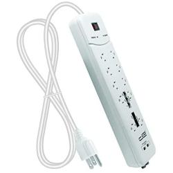 Digital Energy 15-ft Heavy Duty 10-Outlet 3500 Joules Surge Protector Power Strip, 15 Foot Long Extension Cord, Two USB Charging Ports, Coaxial, Phone Protection, ETL Listed. 15 AMP