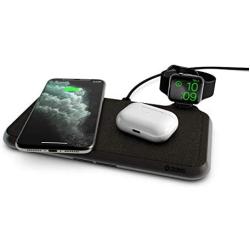 ZENS Liberty 16 Coil Dual Wireless Charging Pad with Fabric Surface - 2x15W Output - Supports Apple and Samsung Fast Charge - Works with All Phones with Wireless Charging
