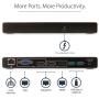 StarTech.com Thunderbolt 3 Dock - Dual 4K 60Hz Monitor TB3 Laptop Docking Station with DisplayPort, HDMI & 1080p VGA - 85W Power Delivery & Charging - 2x USB-A, Ethernet - Mac & Windows (TB3DK2DHV)