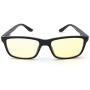 J+S Vision Blue Light Shield Computer Reading/Gaming Glasses - 0.0 Magnification - Anti Blue Light 100% UV Protection - High Definition Lens, Classic Rectangle Glossy Black Frame