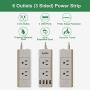 EyGde Power Strip Surge Protector with 6 Outlet Extender (3 Sided) and 4 USB Ports, Outlet Splitter with 4.5ft Extension Cord, Overload Surge Protection Sockets, Wall Mount for Home, Office (White)