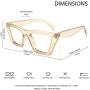 JiSoo Blue Light Reading Glasses Women 1.25 Trendy, Cat Eye Blue Light Readers 1.25, Computer Reading Glasses 1.25 Women, Transparent Brown