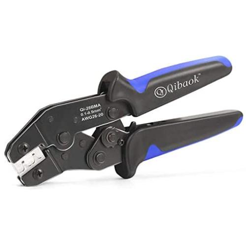 Dupont Crimping Tool Qibaok Pin Ratcheting Crimper AWG 26-20 for JST Terminal Connector XH 2.54mm C3-R 2.54mm Dupont 2.54mm KF2510 JST Terminal Connector