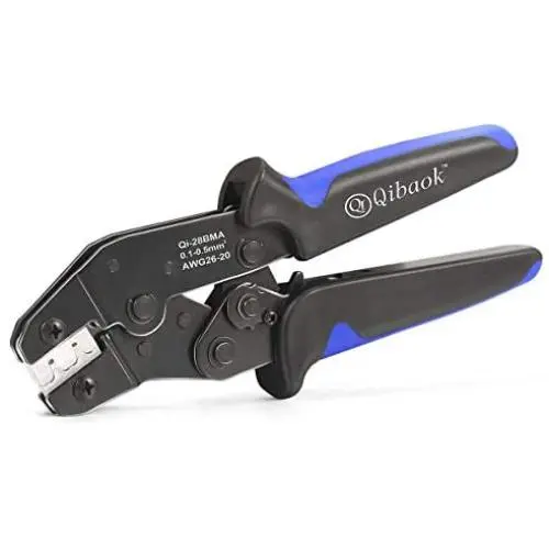 Dupont Crimping Tool Qibaok Pin Ratcheting Crimper AWG 26-20 for JST Terminal Connector XH 2.54mm C3-R 2.54mm Dupont 2.54mm KF2510 JST Terminal Connector