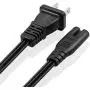 TNP Universal 2 Prong Power Cord (1 Feet) - NEMA 1-15P to IEC320 C7 Figure 8 Shotgun Connector AC Supply Cable Wire Socket Plug Jack (Black) Compatible with Apple TV, PS4, PS3 Slim, LED HDTV