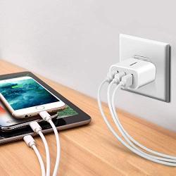 Wall Charger, Amoner Upgraded 2Pack 15W 3-Port USB Plug Cube Portable Wall Charger Plug for iPhone 12mini/12/11/Pro/ProMax/Xs/XR/X/8/7, iPad Pro/Air 2, Galaxy10/9, Note10/9, and More
