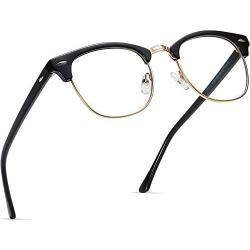 AOMASTE Blue Light Blocking Glasses Retro Semi Rimless UV400 Clear Lens Computer Eyewear For Men Women
