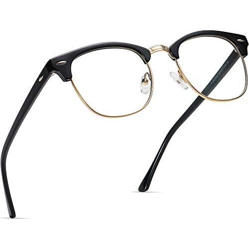 AOMASTE Blue Light Blocking Glasses Retro Semi Rimless UV400 Clear Lens Computer Eyewear For Men Women