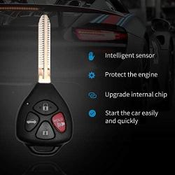 Tyranway Car Key Fob Compatible with Toyota Camry 2007-2010 Keyless Entry Remote Control Uncut Flip Replacement for HYQ12BBY with 4D67 Chip