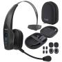 BlueParrott B350-XT BPB-35020 Noise Canceling Bluetooth Headset with 300-FT Wireless Range for iOS and Android Bundle with Blucoil Headphones Carrying Case, and Replacement Ear Pads