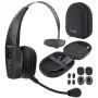 BlueParrott B350-XT BPB-35020 Noise Canceling Bluetooth Headset with 300-FT Wireless Range for iOS and Android Bundle with Blucoil Headphones Carrying Case, and Replacement Ear Pads