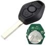 Dudely New Uncut Chip Chip ID44 315MHz 433MHz Keyless Entry Remote Control Car Key Replacement for BMW LX8 FZV Z4 X 3 X5 E46 Series 3 5 6 7 Z3(Include Electronic,Battery and Chip)