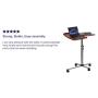 Flash Furniture Angle and Height Adjustable Mobile Laptop Computer Table with Cherry Top