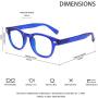 JiSoo Blue Light Glasses, Fashion Blue Light Blocking Glasses Trendy Computer Game Glasses Filter Blue Ray Stylish Eyeglasses Frame with Spring Hinge, Blue