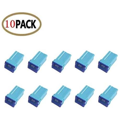 10 Pc Automotive TALL/STANDARD PROFILE JCASE Fuse 20 Amp Fuse Kit for Ford, Chevy/GM, Nissan, and Toyota Pickup Trucks, Cars and SUVs