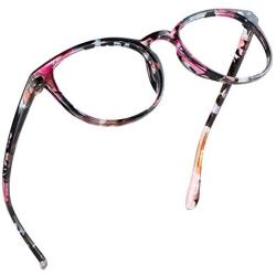LifeArt Blue Light Blocking Glasses, Anti Eyestrain, Computer Reading Glasses, Gaming Glasses, TV Glasses for Women, Anti UV, Anti Glare (Floral, No Magnification)