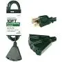 10 Ft Outdoor Extension Cord with Power Block - 16/3 Durable Green Cable - Great for Powering Outdoor Christmas Decorations
