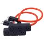 KMC 3-Outlet Power Extension Cord 2-Pack, 12AWG 2-Feet Extension Cord, 125V/15Amp 1875Watt, Orange