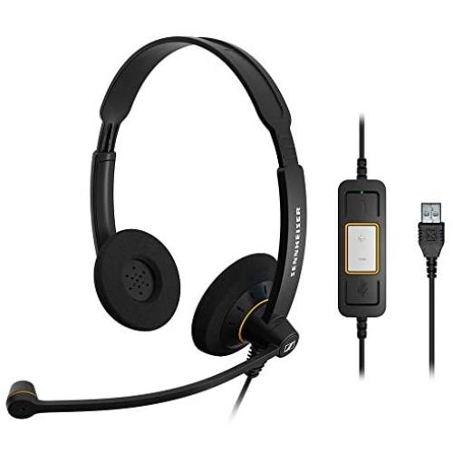 Sennheiser Consumer Audio SC 60 USB ML (504547) - Double-Sided Business Headset | For Skype for Business | with HD Sound, Noise-Cancelling Microphone, & USB Connector (Black)