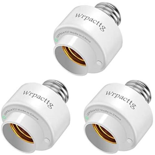 Smart WiFi Bulb Socket E27 Light Bulb Base Adapter, Wireless Remote Voice Control Lamp Holder with Timer, Smart Home Mini Socket Compatible with Alexa, Only Support 2.4 GHz, 3PCS