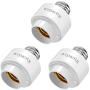 Smart WiFi Bulb Socket E27 Light Bulb Base Adapter, Wireless Remote Voice Control Lamp Holder with Timer, Smart Home Mini Socket Compatible with Alexa, Only Support 2.4 GHz, 3PCS