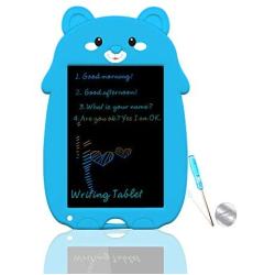 mom&myaboys Colorful LCD Writing Pads for Kids Toys for 5-16 Years Old Girls,Boys,8.5 inch Drawing Board with Lock Erase Button for Adults at School or Office as Arithmetic,Mark Notes,Charts(Blue-C)