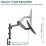 WALI Premium Single LCD Monitor Desk Mount Fully Adjustable Gas Spring Stand for One Screen up to 32 inch, 17.6lbs Weight Capacity (GSDM001), Black