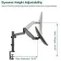 WALI Premium Single LCD Monitor Desk Mount Fully Adjustable Gas Spring Stand for One Screen up to 32 inch, 17.6lbs Weight Capacity (GSDM001), Black